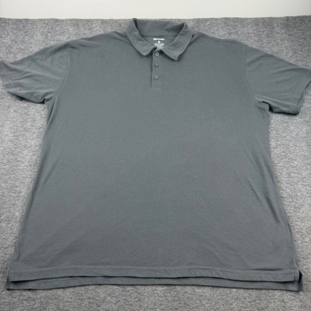True Classic Polo Shirt Men's XL Gray Short Sleeve Cotton‎ Blend Jersey Casual